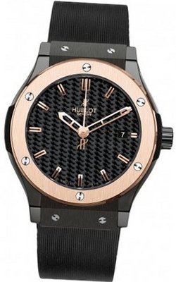 Hublot Classic Fusion Black Carbon Fiber Dial Rose Gold Black Rubber 511.CP.1780.RX