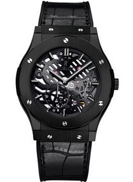 Hublot Classic Fusion Skeleton Dial Black Ceramic Black Leather Automatic 515CM0140LR