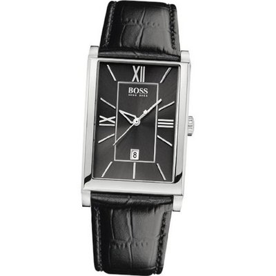 Hugo Boss 1512385 Stainless Steel Case Black Leather mineral &