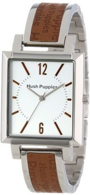 Hush Puppies HP.3616L.1517 Signature Rectangular Stainless Steel Brown Genuine Leather