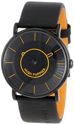 Hush Puppies HP.3680M.2518 Freestyle Black Ion-Plated Coated Stainless Steel Genuine Leather