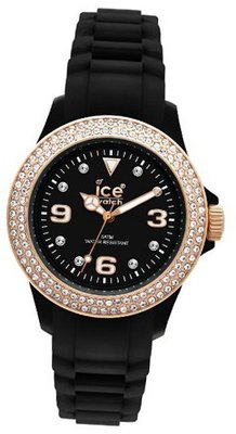 Ice- Unisex ST.BK.U.S.09 Stone Sili Collection Black and Gold Silicone