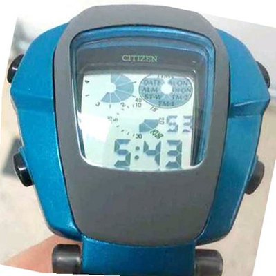 Independent Space Age South Beach Style LCD Digital Indiglo Light Alarm Chronograph Green Blue Unisex Unique Japan