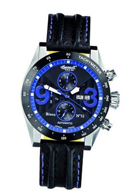 Ingersoll IN1620BKBL Bison No. 32 Fine Automatic Timepiece Blue Numerals