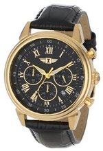 I By Invicta 90242-003 Chronograph Black Dial Black Leather