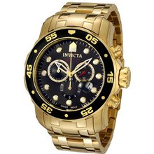 Invicta 0072 Pro Diver Collection Chronograph 18k Gold-Plated