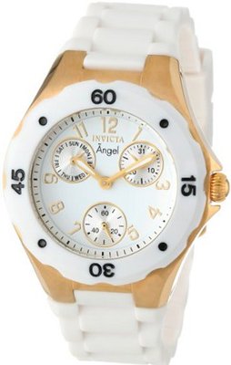 Invicta 0718 Angel Collection Gold-Plated White Polyurethane