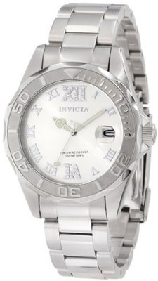Invicta 12851 Pro Diver Silver Dial with Crystal Accents