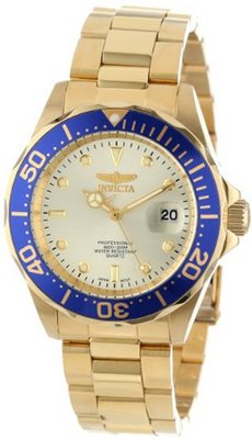 Invicta 14124 Pro Diver Gold Dial 18k Gold Ion-Plated Stainless Steel