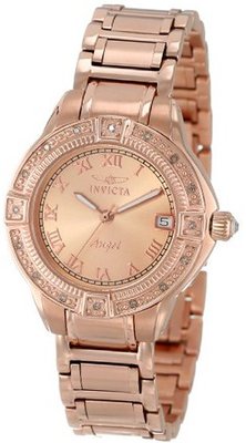 Invicta 14803 "Angel" 18k Rose Gold Ion-Plated Stainless Steel and Diamond Bracelet