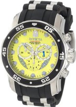 Invicta 6978 Pro Diver Collection Chronograph Yellow Dial Black Polyurethane