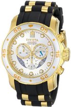 Invicta 6985 Pro Diver Collection Chronograph Silver Dial Black Polyurethane