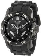 Invicta 6986 Pro Diver Collection Chronograph Black Dial Black Polyurethane