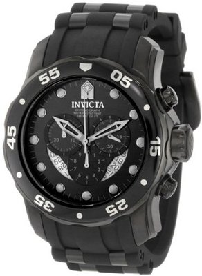 Invicta 6986 Pro Diver Collection Chronograph Black Dial Black Polyurethane