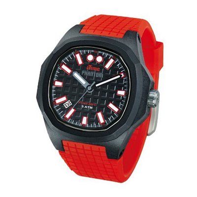 iTime Unisex Quartz with Black Dial Analogue Display and Red Silicone Strap PH4901-PHN3