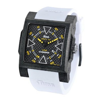 iTime Unisex Quartz with Black Dial Analogue Display and White Silicone Strap MC4300-C-MC03