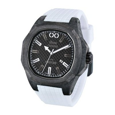 iTime Unisex Quartz with Black Dial Analogue Display and White Silicone Strap PH4900-C-PH02T