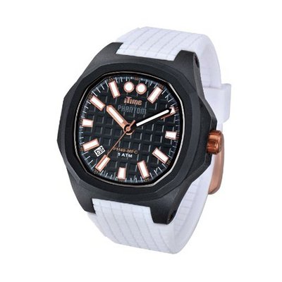 iTime Unisex Quartz with Black Dial Analogue Display and White Silicone Strap PH4901-PHP1