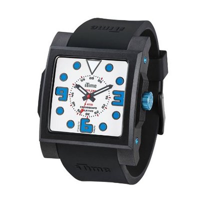 iTime Unisex Quartz with White Dial Analogue Display and Black Silicone Strap MC4302-MC02