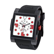 iTime Unisex Quartz with White Dial Analogue Display and Black Silicone Strap MC4302-MC04