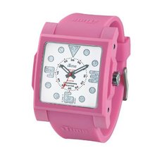 iTime Unisex Quartz with White Dial Analogue Display and Pink Silicone Strap MC4300-D-MC02