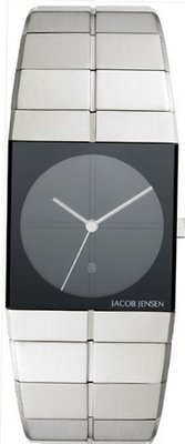 Jacob Jensen Icon Series Quartz with Black Dial Analogue Display and Silver Stainless Steel Strap 210