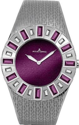 &apos;s Stainless Steel Vedette Purple Dial Swarovski Crystals