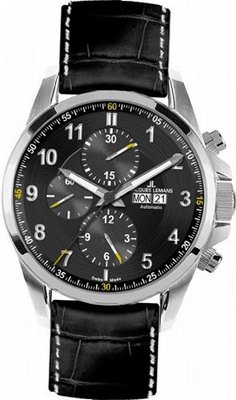 Jacques Lemans Liverpool Automatic 1-1750A 44mm Automatic Stainless Steel Case Calfskin Synthetic Sapphire