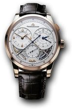 uJaeger-LeCoultre Jaeger LeCoultre Duometre Silver Dial 18kt Rose Gold Brown Leather Q6012521 