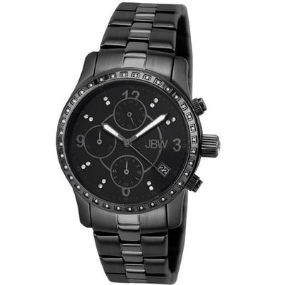 JBW J6252D Novella Black Ion-Plated Stainless Steel Chronograph