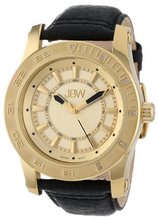 JBW J6273B 18K Gold-Plated Stainless Steel 11 Diamond Leather