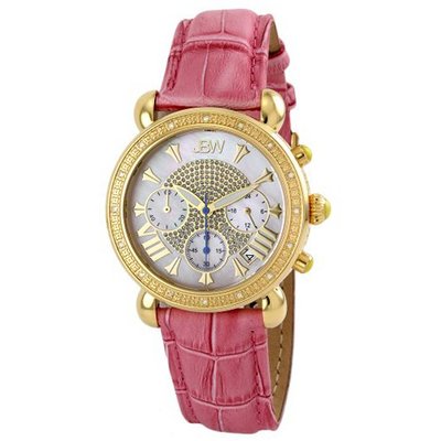 JBW JB-6210L-D "Victory" Pink Gold Leather Diamond