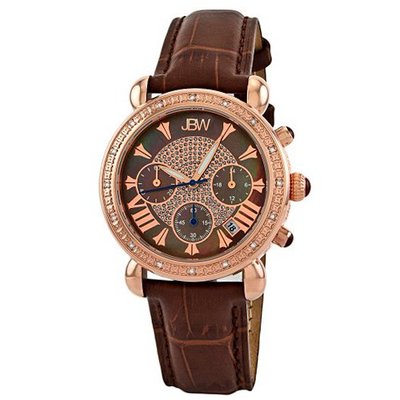 JBW JB-6210L-I "Victory" Leather Diamond Chronograph