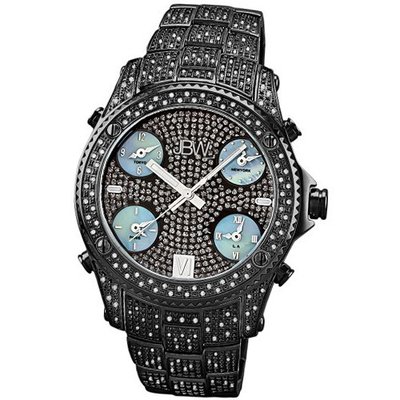 JBW JB-6213-B "Jet Setter" Black Ion Five Time Zone Diamond