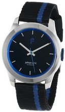 Johan Eric JE1400-04-007.3 "Naestved" Stainless Steel and Black and Blue Canvas