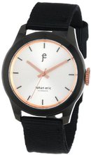 Johan Eric JE1400-13-001.16 Naestved Young Sporty Black Ion-Plated Coated Stainless Steel Canvas Strap