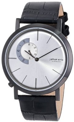 Johan Eric JE1500-13-001 Randers Black Ion-Plated Coated Stainless Steel Silver Sunray Dial