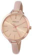 Johan Eric JE2100-09-001.9 Herlev Rose Gold Case and Peach Leather Diamond Accents Slim