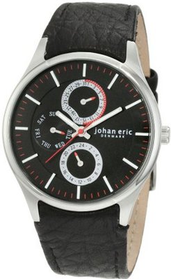 Johan Eric JE4002-04-007 Streur Black Dial Leather