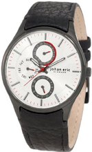 Johan Eric JE4003-13-001 Streur Black IP Silver Dial Leather