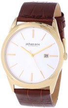 Johan Eric JE8000-09-001 Viborg Yellow Gold Ion-Plated Coated Stainless Steel Silver Sunray Dial Date
