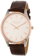 Johan Eric JE9000-12-001 Helsingor Rose Gold Ion-Plated Silver Dial Brown Leather