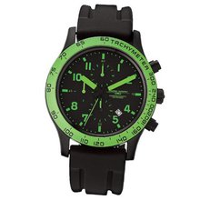 Jorg Gray 1900 Series Chronograph - Lime Green Accents - Black Case & Strap