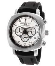 Jorg Gray 3500 Chronograph w/ Date - Silver-Tone Layered Dial - Rubber