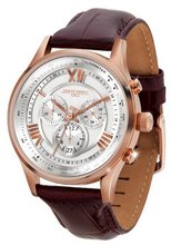 Jorg Gray JG6600-23 Silver and Brown Leather Strap