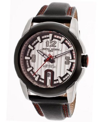 Jorg Gray Leather Black Dial #JG9400-21