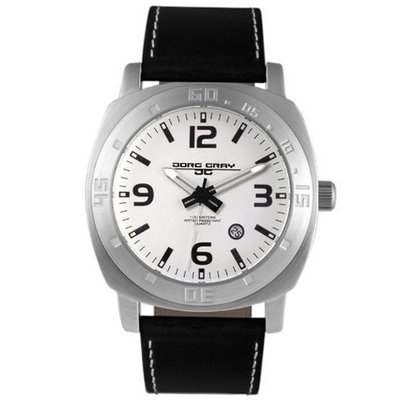 Jorg Gray Leather Silver Dial #JG1020-13