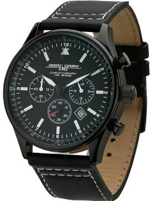 Jorg Gray Non Commemorative Leather Chrono Black Dial #JG650031-NC