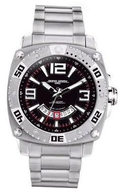 Jorg Gray Solid Stainless Steel Bracelet Black Dial #JG9800-21