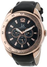 Joshua & Sons JS-45-SS Multi-Function Tachymeter Leather Strap